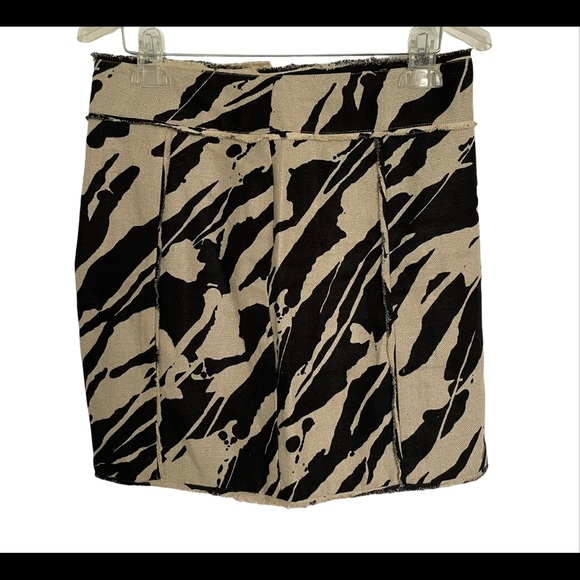 MICHAEL Michael Kors Linen Zebra Print Skirt sz 2 - Picture 1 of 8